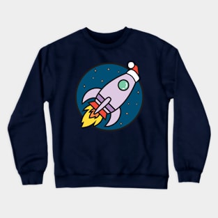 Outer Space Christmas Rocket Crewneck Sweatshirt